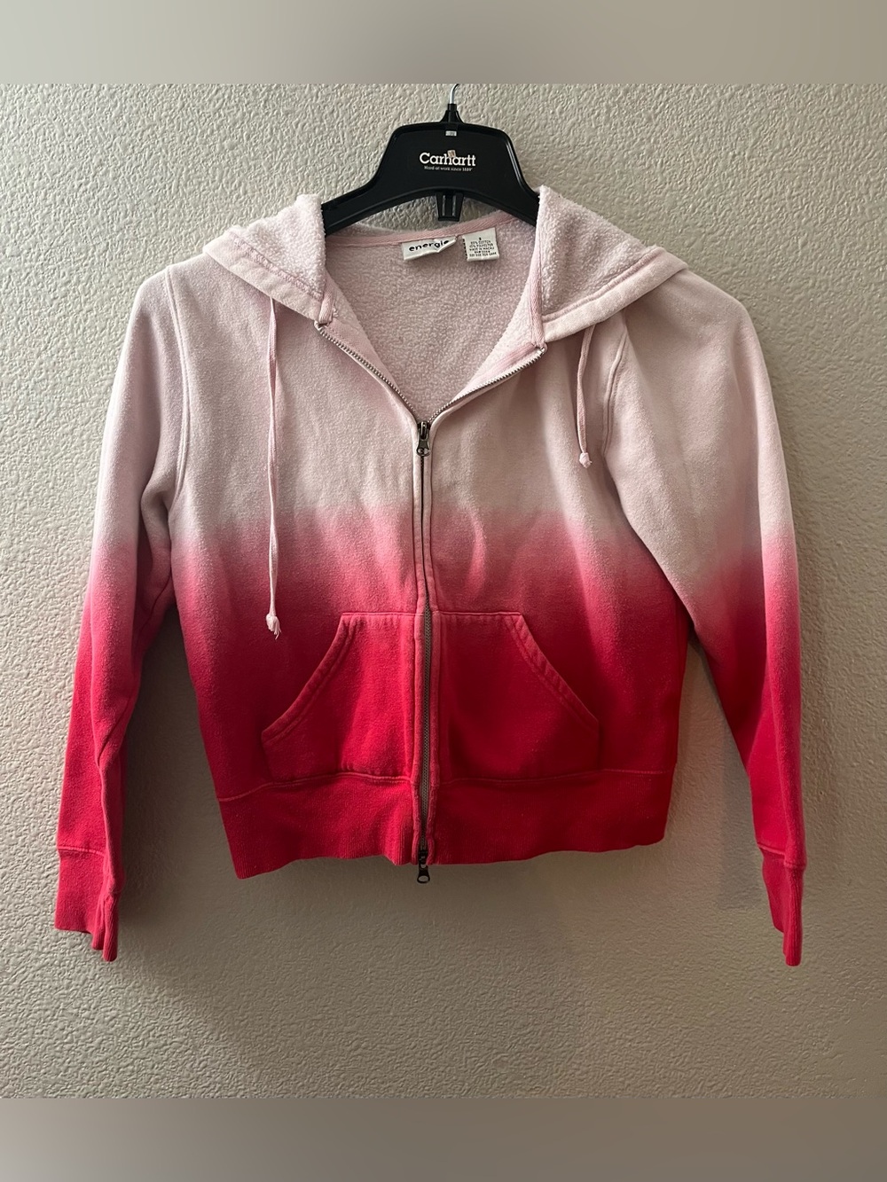 Vintage Energie Ombre Full Zip Up Hoodie Jacket Size Small